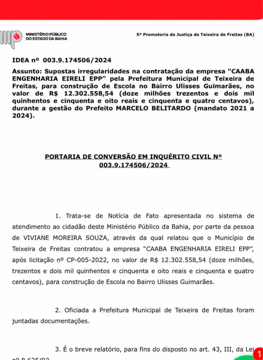 Taí o que você queria! Eu falei que ia dar merda! A escola de 12 milhões do Belitardo o MPBA instaurou inquérito civil Taí o que você queria! Eu falei que ia dar merda! A escola de 12 milhões do Belitardo o MPBA instaurou inquérito civil