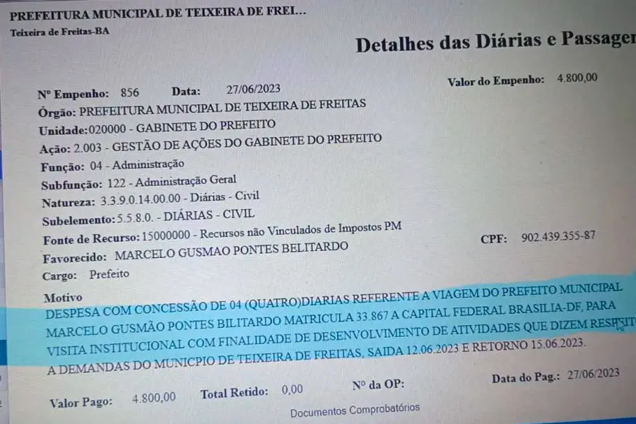 Farinha do Mesmo Saco: Prefeito de Teixeira de Freitas, sua esposa e o Procurador Geral são os campeões na “Farra das Diárias” Farinha do Mesmo Saco: Prefeito de Teixeira de Freitas, sua esposa e o Procurador Geral são os campeões na “Farra das Diárias”