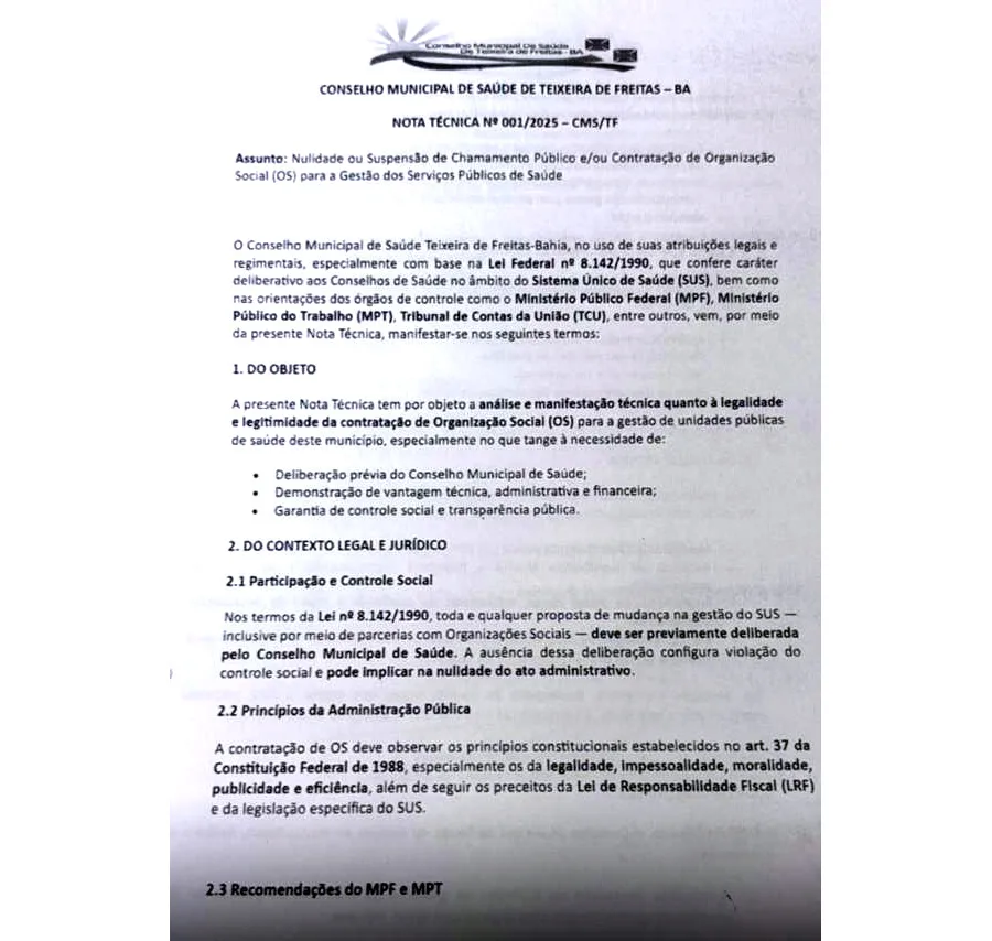 Saúde Municipal é cedida à empresa envolvida em escândalo, segundo o MPBA e noticiado no Bahia Notícias